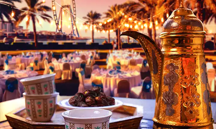 picture of dates and an arabian tea pot